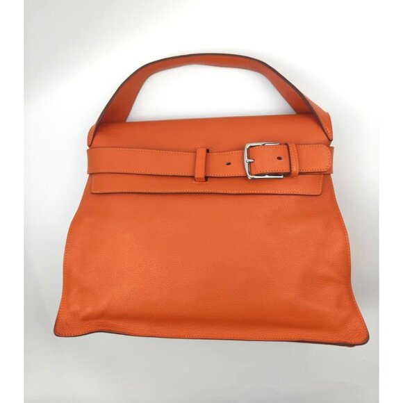 Pre-owned Hermès Taurillon Clemence Evercolor Etribelt Bag Orange - Picture 3 of 9